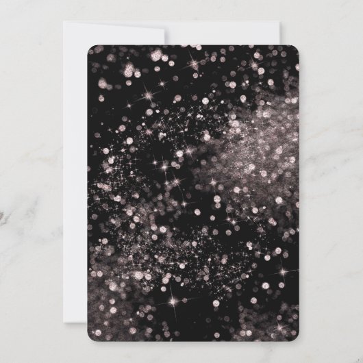 Zwart & Roze Lichtjes Nieuwjaar Feest Kaart (Achterkant)