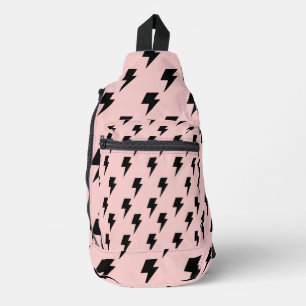 Zwart Roze Lightning Y2K Indie Dagelijks Chic Sling Bag