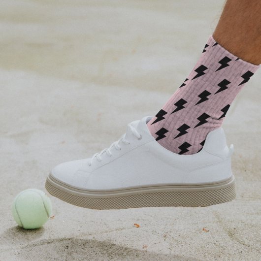 Zwart Roze Lightning Y2K Indie Sokken Vet Comfort