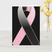 Zwart-roze lintrukheid Blank Wenskaart Kaart (Gele Bloem)