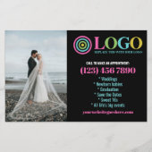 Zwart Roze Logo Foto's Promo Small Business Flyer (Voorkant)