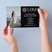 Zwart Roze Logo Foto's Promo Small Business Flyer (Hand)