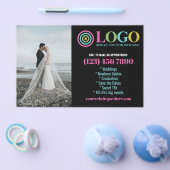 Zwart Roze Logo Foto's Promo Small Business Flyer (Enkel)