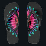 Zwart/roze Lotus Flower Teenslippers<br><div class="desc">Het is Fun,  teenslippers voor een aangepaste bruiloft met zwarte en roze lotusbloem.</div>