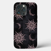 Zwart Roze Maan Zon Mandala Case-Mate iPhone Case (Achterkant)
