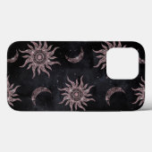 Zwart Roze Maan Zon Mandala Case-Mate iPhone Case (Achterkant (horizontaal))