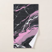 Zwart-roze marmer bad handdoek (Handdoek)