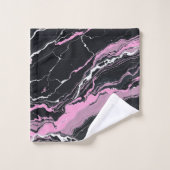 Zwart-roze marmer bad handdoek (Wasdoekje)