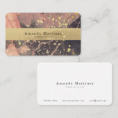 Zwart & Roze Marmer met Goud Visitekaartje (Voorkant / Achterkant)