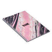 Zwart & Roze Marmer Notitieboek (Rechterzijde)