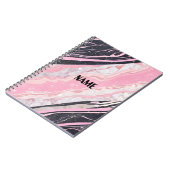 Zwart & Roze Marmer Notitieboek (Linkerzijde)