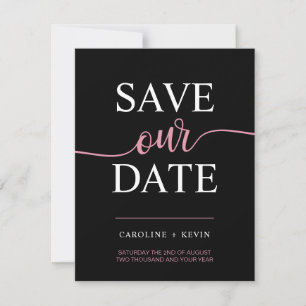 Zwart Roze Mauve SAVE OUR DATE hart Save The Date