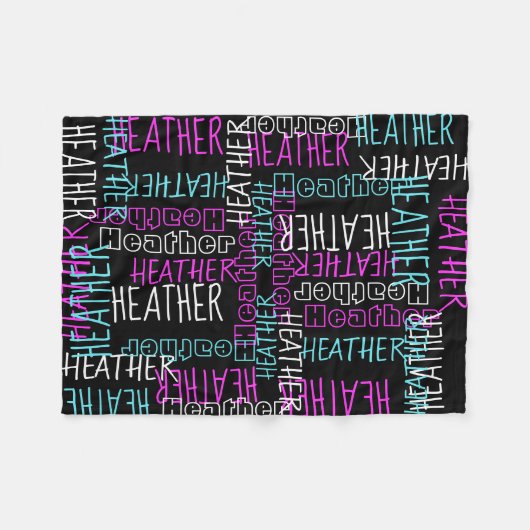 Zwart Roze Meisjes Gepersonaliseerde Aangepaste Na Fleece Deken (Voorkant (Horizontaal))