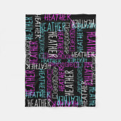 Zwart Roze Meisjes Gepersonaliseerde Aangepaste Na Fleece Deken (Voorkant)