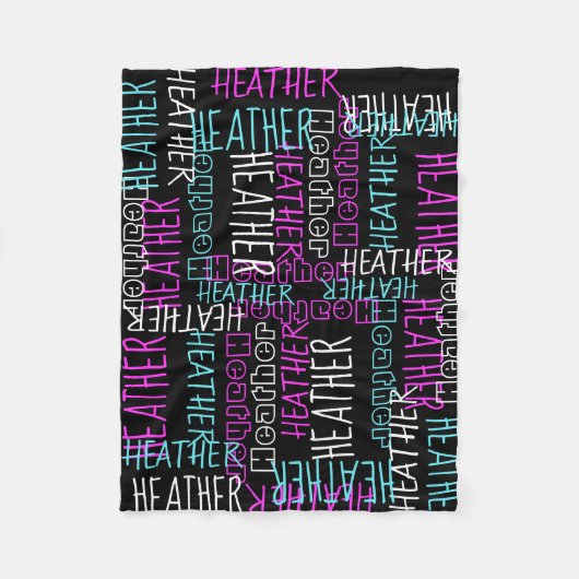 Zwart Roze Meisjes Gepersonaliseerde Aangepaste Na Fleece Deken (Voorkant)