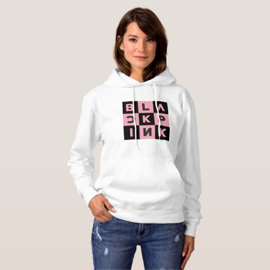 Zwart Roze Merchandise Hoodie (Voorkant volledig)
