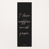 Zwart roze minimalistisch script Ik hou van koffie Yogamat (Voorkant)
