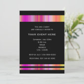Zwart Roze Mode Elegante Feest Uitnodiging (Staand voorkant)