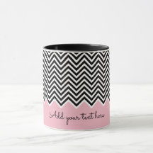Zwart-roze Modern Chevron Aangepaste TEKST
