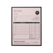 Zwart Roze Modern Zakelijk Offerte Factuur Formuli Notitieblok (Linkerzijde)