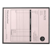 Zwart Roze Modern Zakelijk Offerte Factuur Formuli Notitieblok (Voorkant)