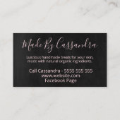 Zwart-roze, moderne handgemaakte spa-bath & body visitekaartje (Achterkant)