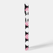 Zwart & Roze Naadloos Argyle Patroon Case-Mate iPhone Case (Achterkant / Links)