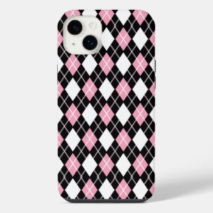 Zwart & Roze Naadloos Argyle Patroon