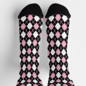 Zwart & Roze Naadloos Argyle Patroon Sokken (Top)