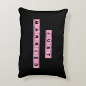 Zwart roze net getrouwd decoratief kussen (Achterkant (Verticaal))
