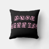 Zwart roze net getrouwd kussen (Achterkant)