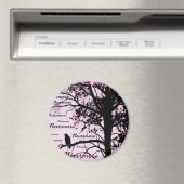 Zwart & Roze Nevermore Raven Silhouet Magneet (Insitu (Vaatwasser))