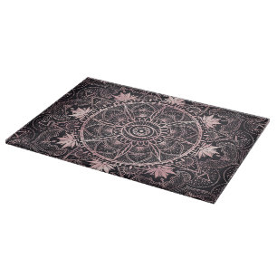 Zwart Roze Ogen Mandala Snijplank
