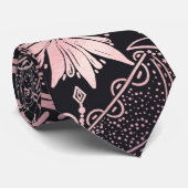 Zwart Roze Ogen Mandala Stropdas (Opgerold)