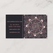 Zwart Roze Ogen Mandala Visitekaartje (Achterkant)