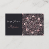 Zwart Roze Ogen Mandala Visitekaartje (Voorkant)