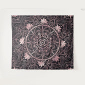 Zwart Roze Ogen Mandala Wandkleed (Voorkant (horizontaal))