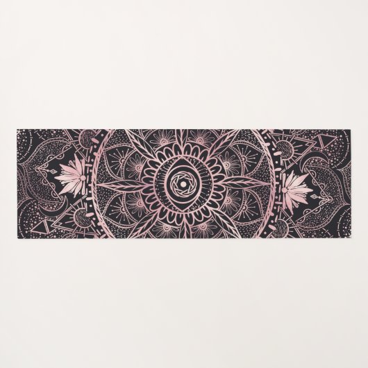 Zwart Roze Ogen Mandala Yogamat (Achterkant (horizontaal))