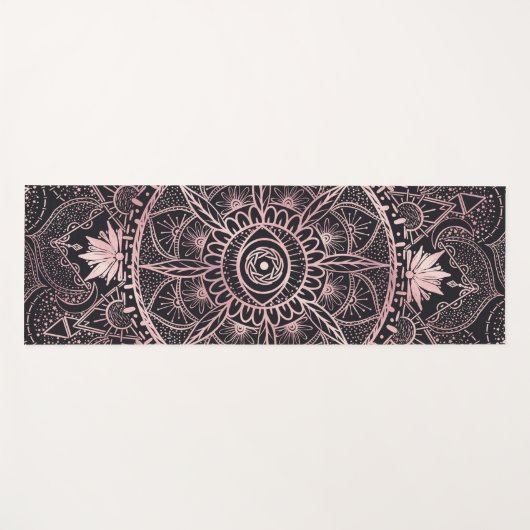 Zwart Roze Ogen Mandala Yogamat (Voorkant (horizontaal))
