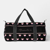 Zwart Roze Ombre Harten Gepersonaliseerde Script N Plunjezak (Voorkant)