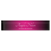 Zwart-roze ombre naambordje (Voorkant)