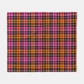 Zwart Roze Oranje Geruit Tartan Design Fleece Deken (Voorkant (Horizontaal))