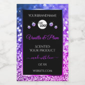 Zwart Roze Paars Glitter Stars Logo Productlabel Voedselcontainer Etiket (Enkel label)