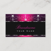 Zwart Roze Paars Orante Sparkle Diamonds Stijlvol Visitekaartje (Voorkant)