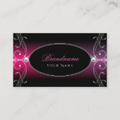Zwart Roze Paars Sparkle Diamonds Stijlvol Visitekaartje (Voorkant)