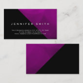 Zwart Roze Paarse Eenvoudige Plain Visitekaartje (Voorkant / Achterkant)