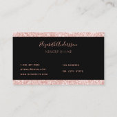 Zwart roze paarse glitter druppels make-up haar visitekaartje (Achterkant)