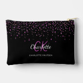 Zwart roze paarse monogram initialen naam etui (Achterkant)