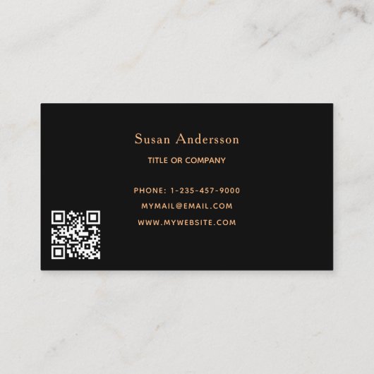 Zwart roze paarse QR code glitter drips Visitekaartje (Achterkant)