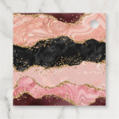 Zwart roze pailletten agaat zoet zestien dank u bedankjes labels (Achterkant)